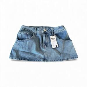 Emmiol Vintage Blue Micro Denim Skirts | Medium